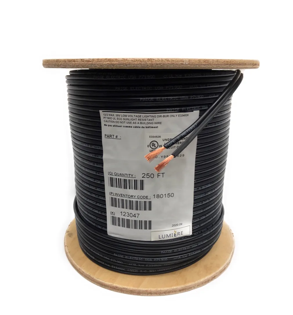 12/2 AWG 250Ft High Quality Copper Wire Cable Direct Burial for Outdoor Landscape Lighting