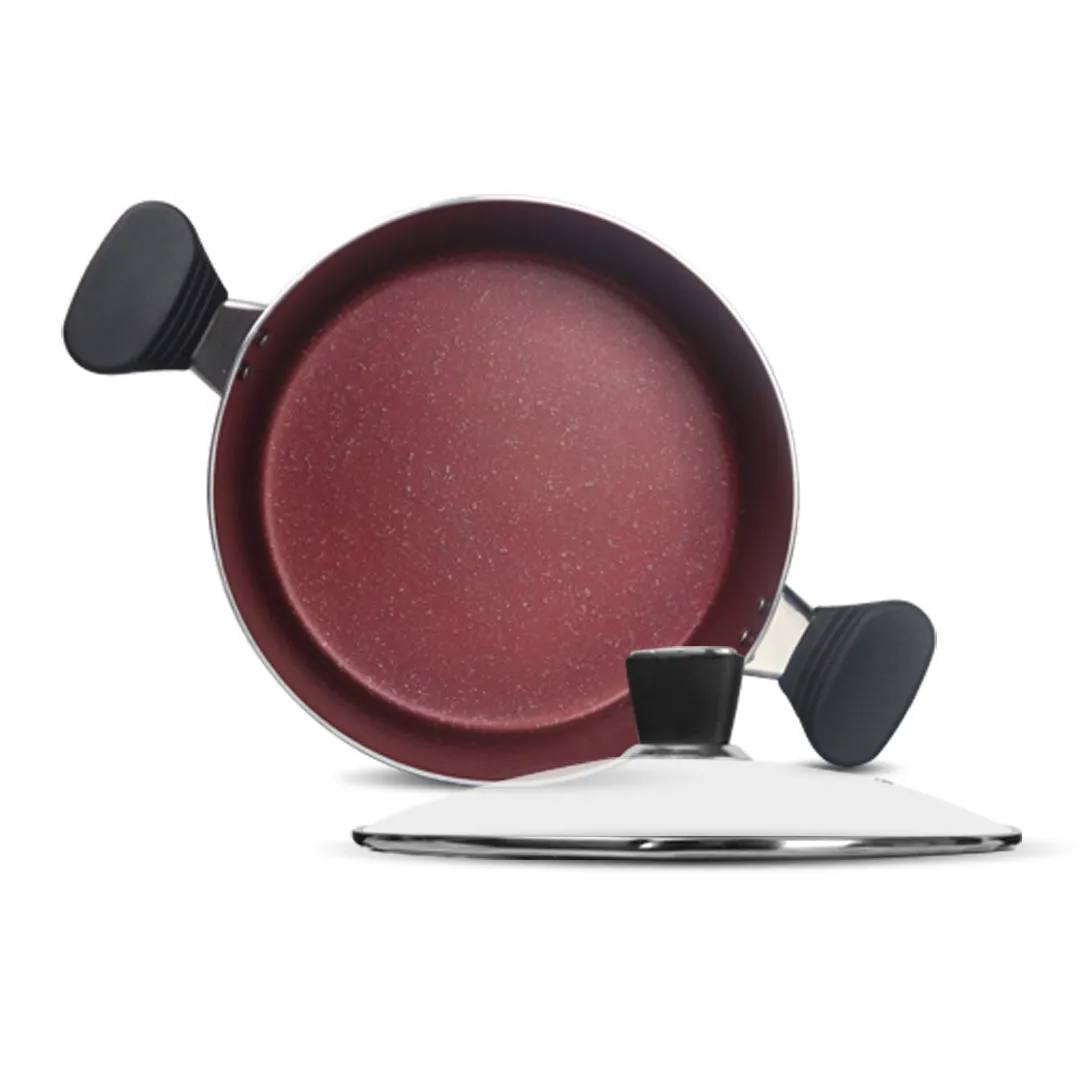 16 Pieces Marble Coating Copper Cook Gift Pack Set - Maroon