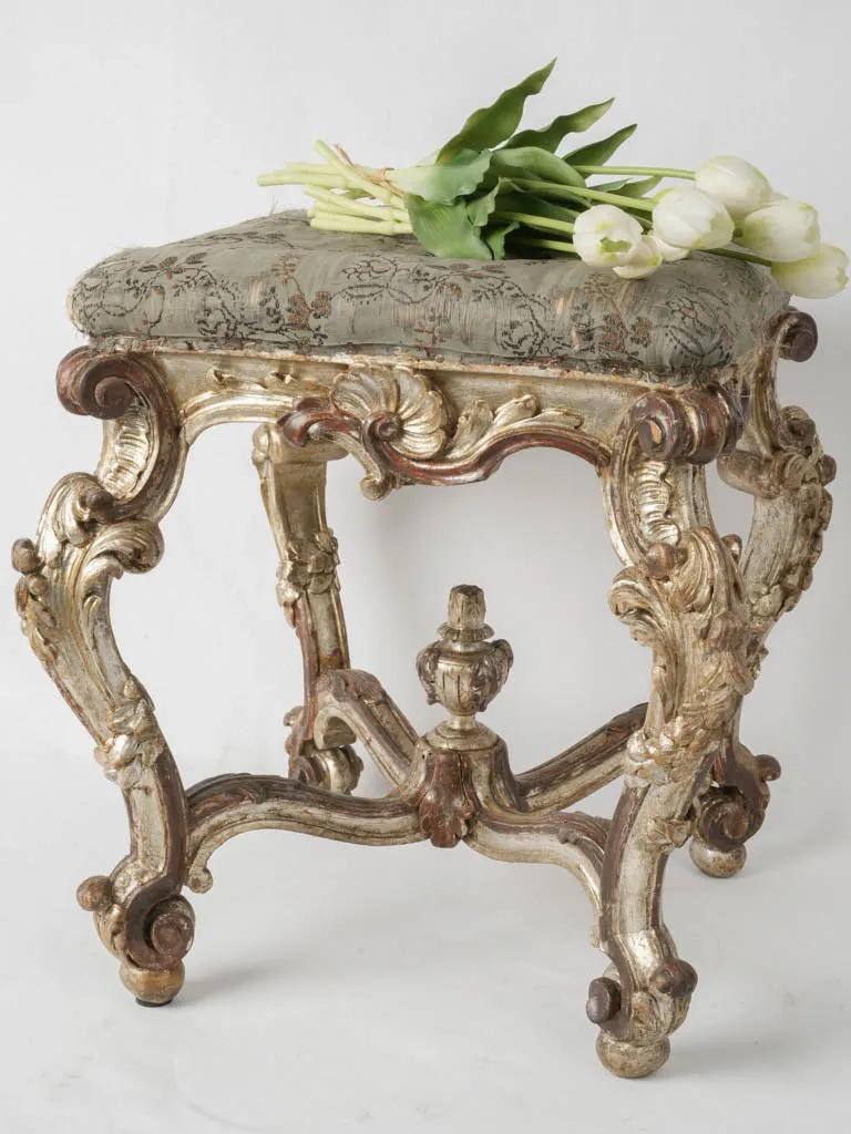 19th-Century Rocaille Stool from Genoa, Italy