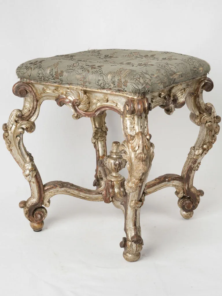 19th-Century Rocaille Stool from Genoa, Italy