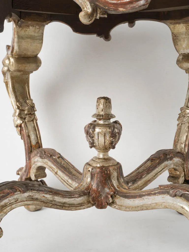 19th-Century Rocaille Stool from Genoa, Italy