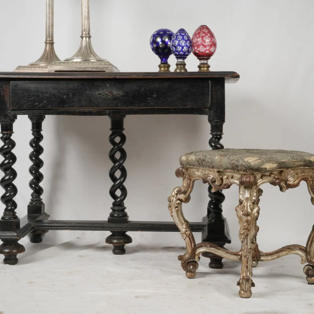 19th-Century Rocaille Stool from Genoa, Italy