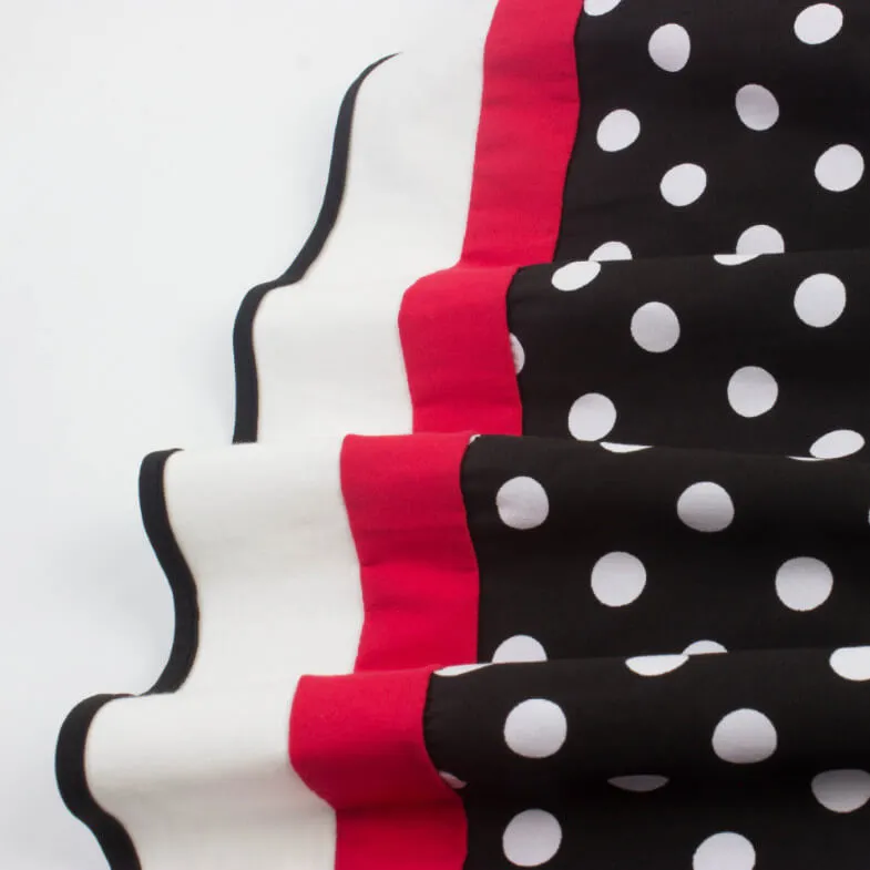 2PCS Top Seller 1950s Polka Dot  Dress & Black Petticoat