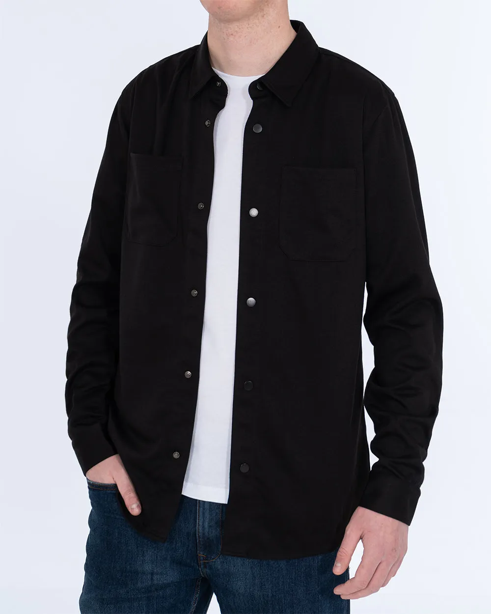 2t Ezra Tall Jersey Shacket (black)