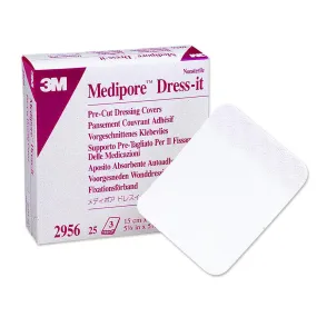 3M™ Medipore Cloth Dressing Retention Tape, 5-7/8 x 5-7/8 Inch, White, 1 Case of 100