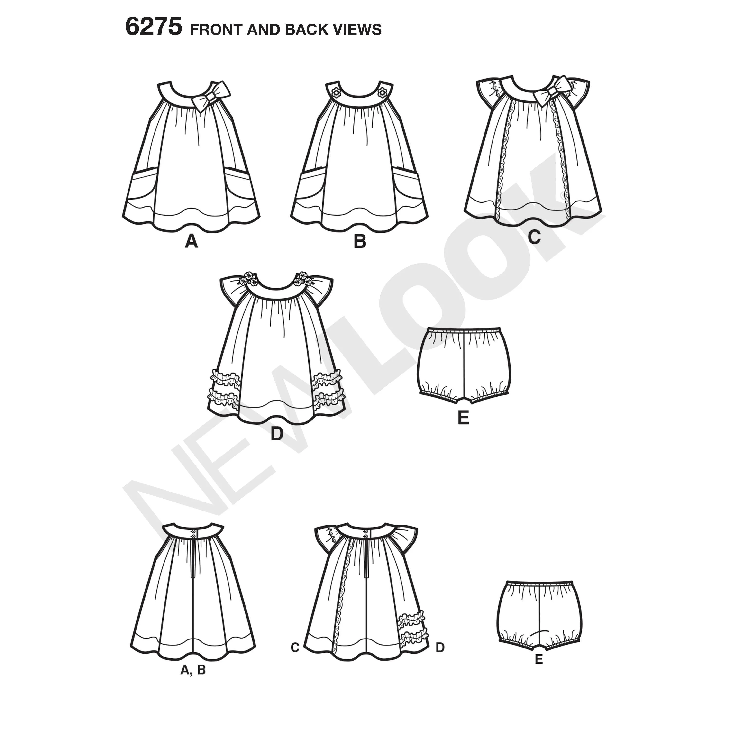 6275 Babies' Dress and Panties