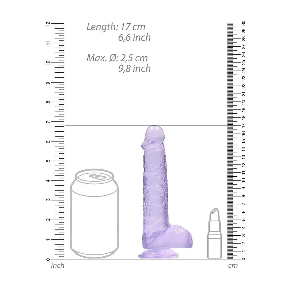 6.7-inch Shots Toys Purple Realistic Dildo with Suction Cup and Balls