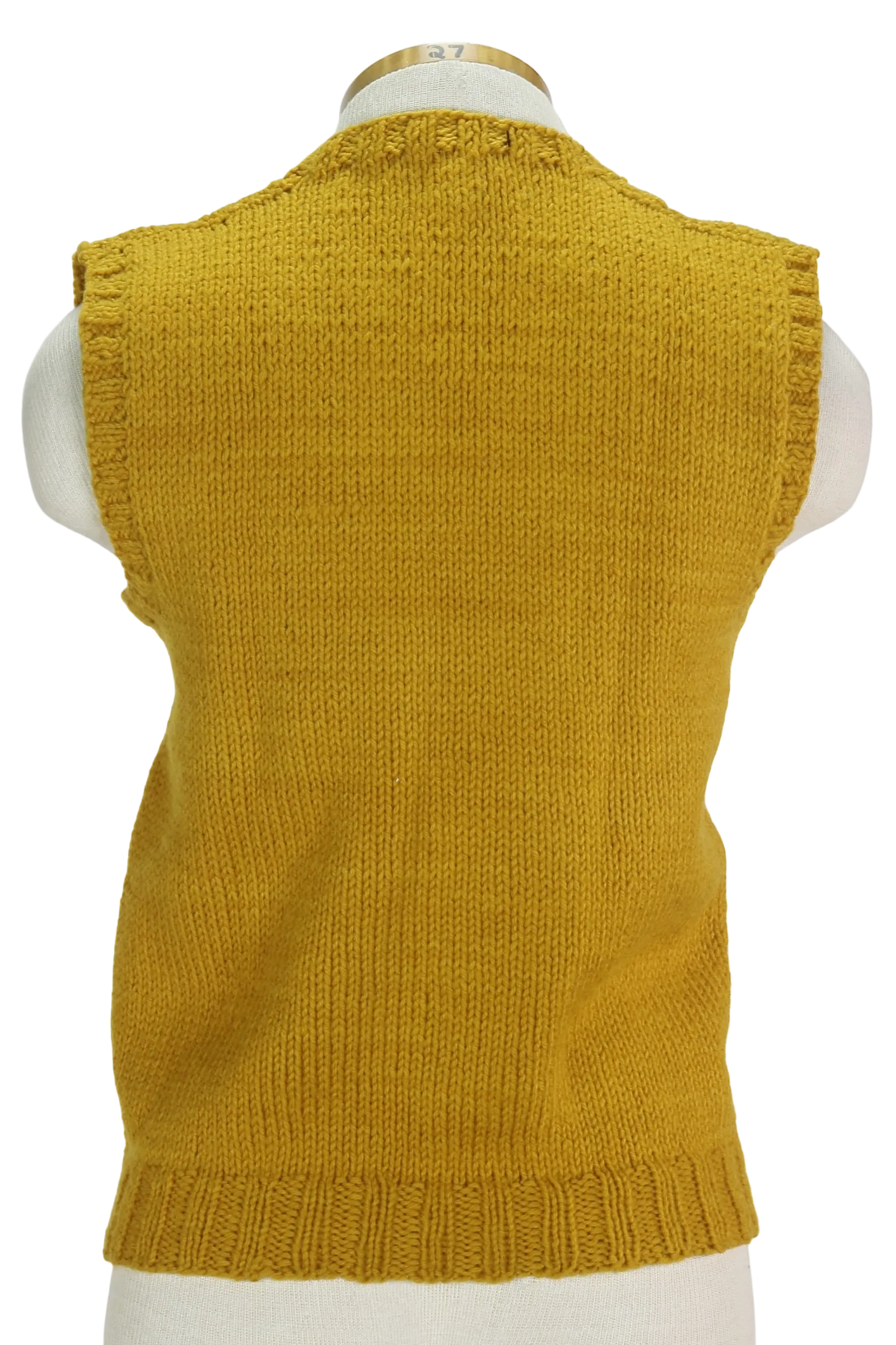 80s Hand Knit Yellow Mizzou Sweater Vest        M