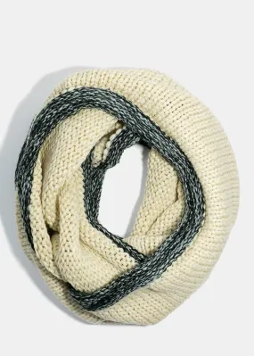 A  Cream Knitted Infinity Scarf