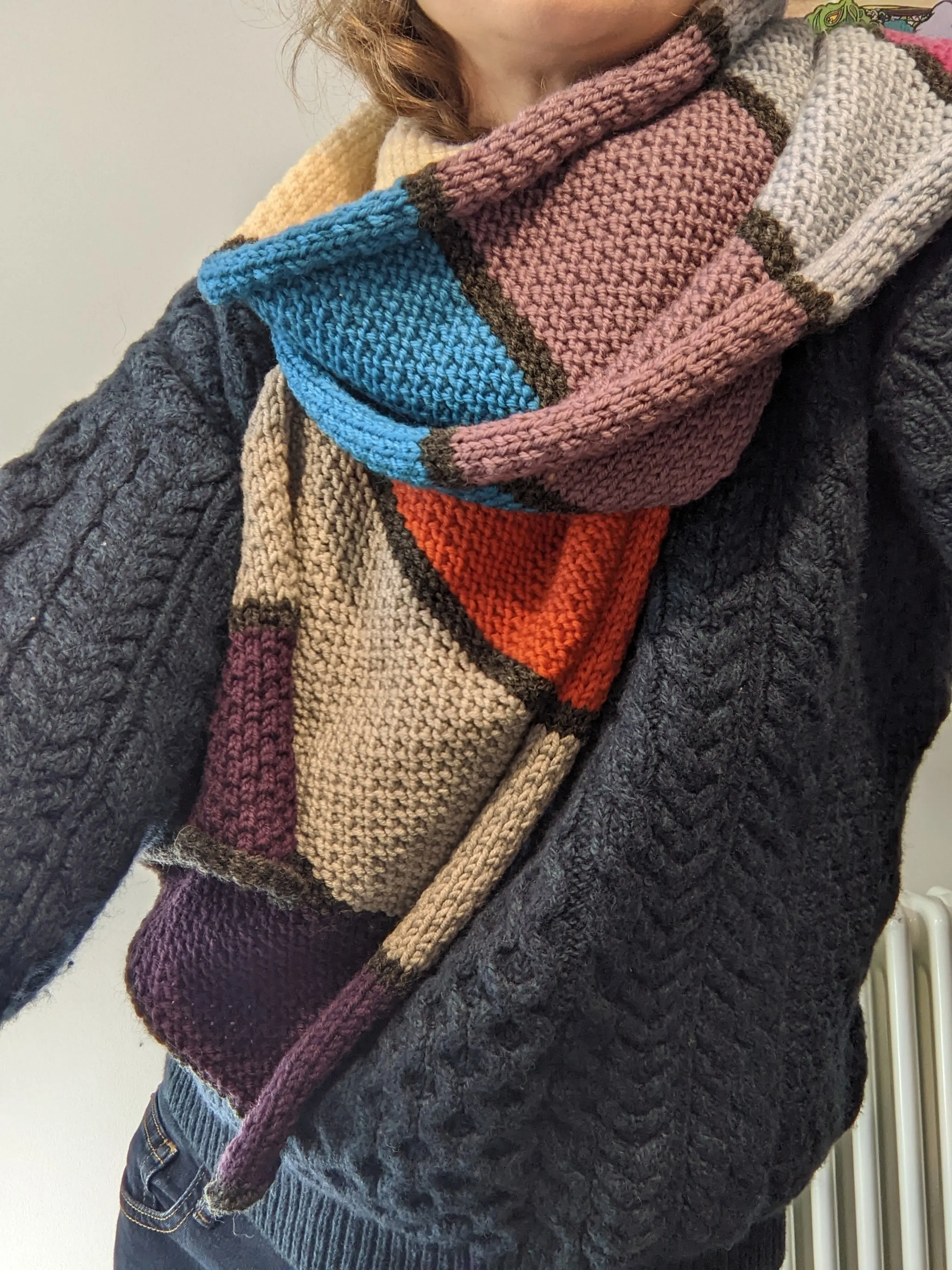 Adults Merino Multicoloured Textured Scarf