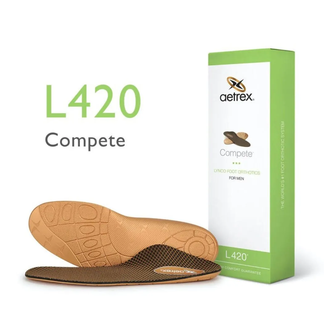 aetrex L420M Men's Compete Posted Orthotics Support for Flat & Low Arches