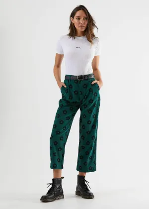 Afends Womens Cherrie - Corduroy Wide Leg Pant - Bottle