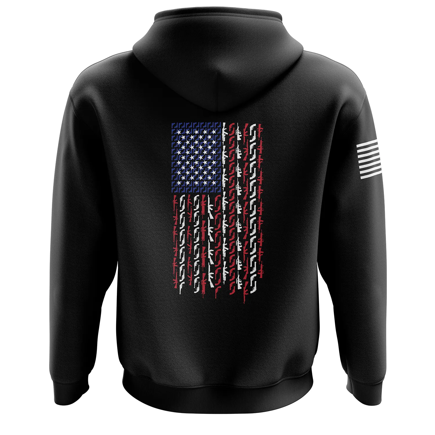 American Flag in Guns - Patriotic Colors Zip Up Hoodie