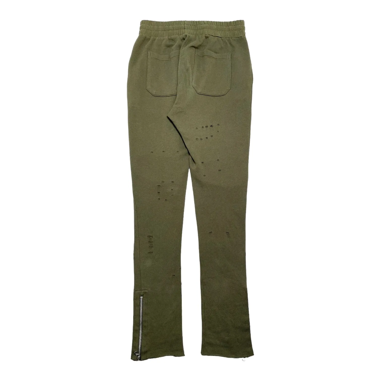 Amiri MX1 Tonal Leather Patch Sweatpants Olive Green