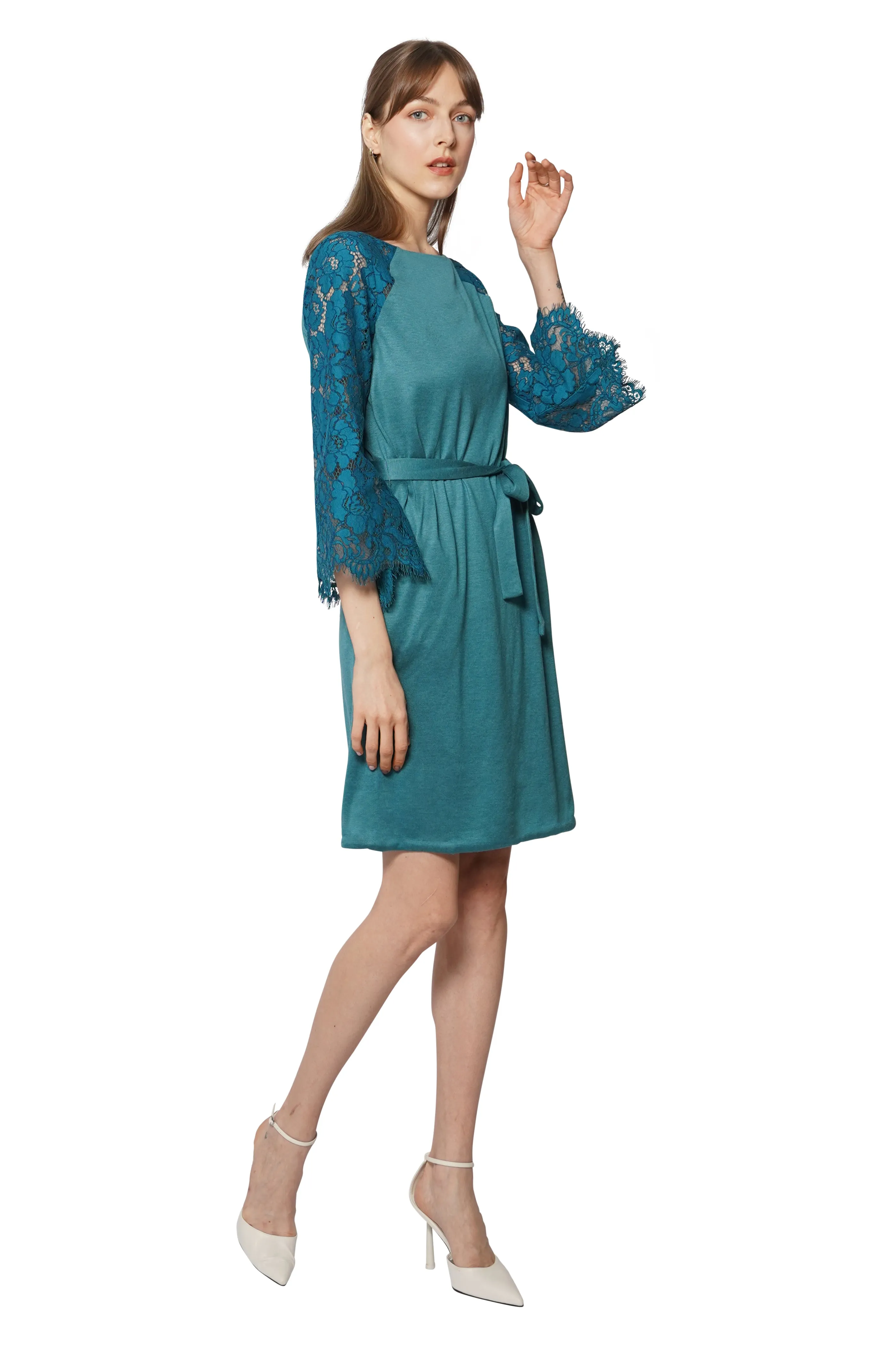 Amma Lace Jersey Dress