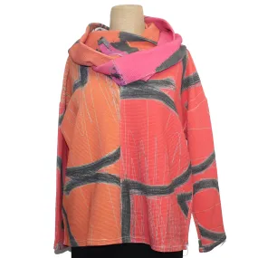 Andrea Geer V-Neck Top With Scarf, Crop Red/Orange, M & L/XL