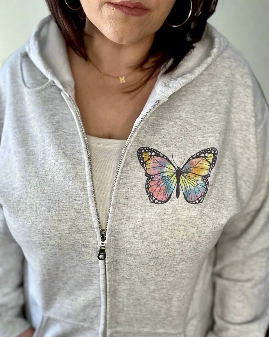 anti-social butterfly | zip up sweatshirt