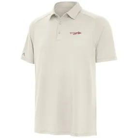 Antigua Men's Spear Logo Sand Brushed Heathered Polo - Antique White