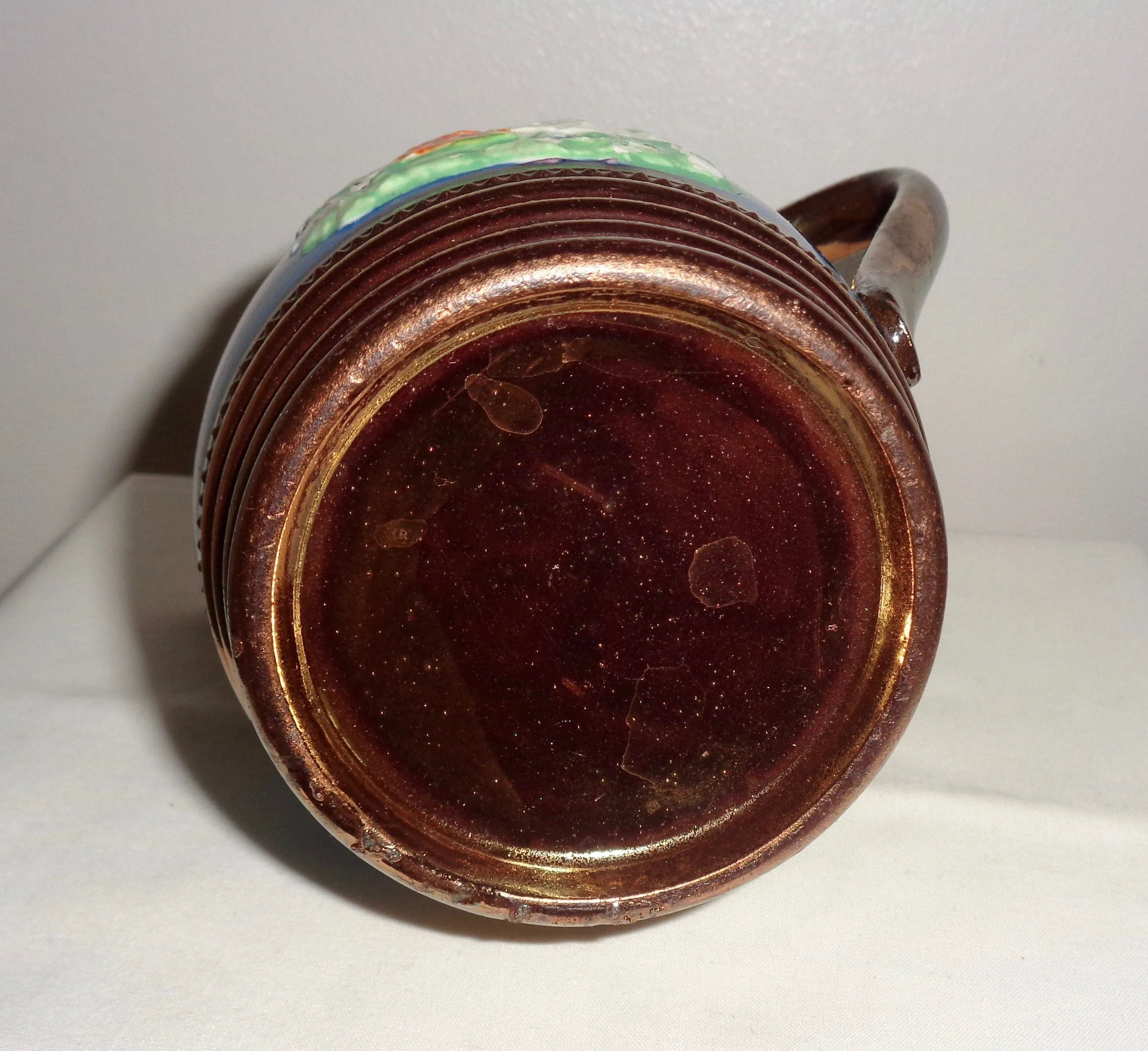 Antique Copper Lustreware Milk Jug