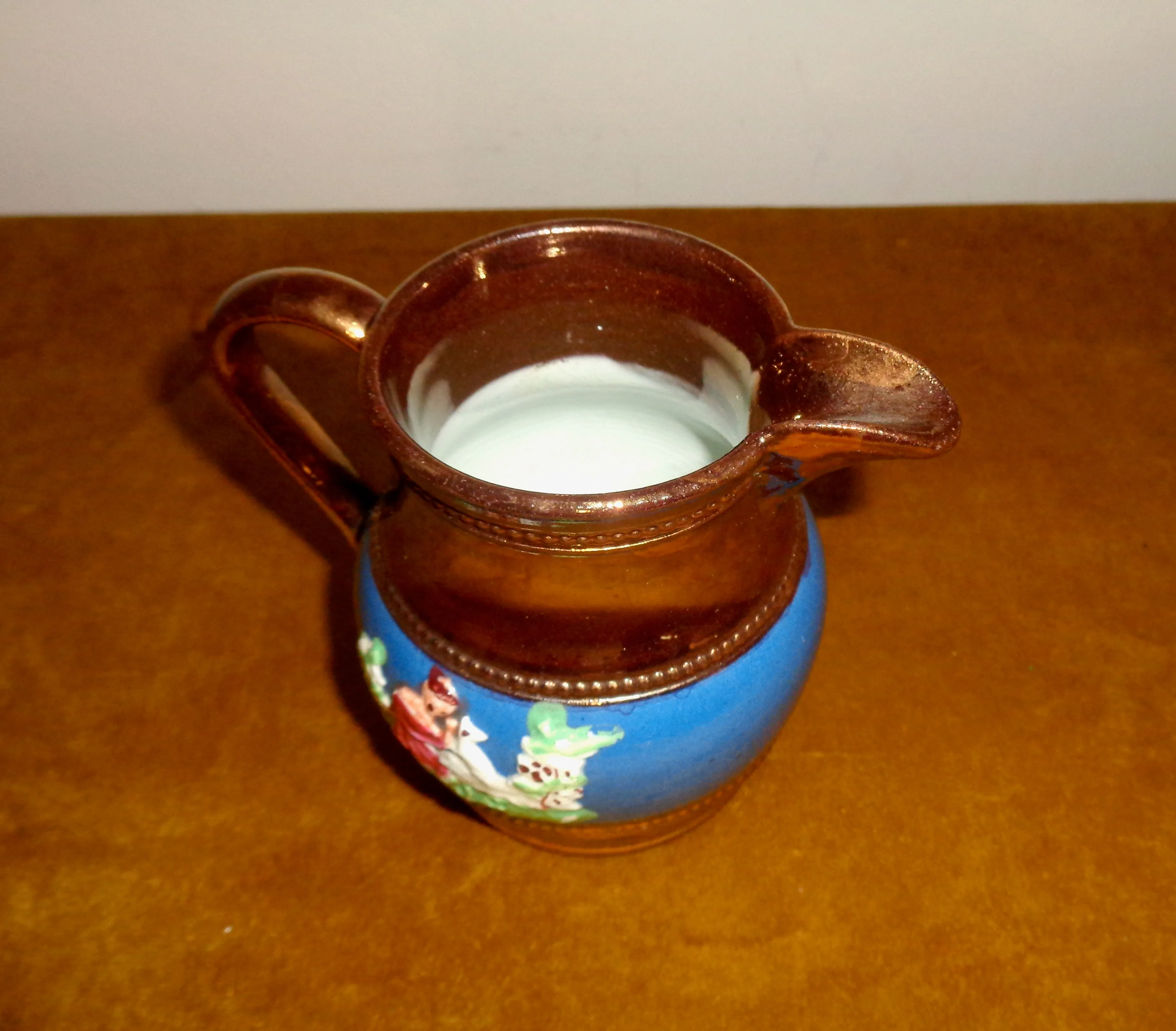 Antique Copper Lustreware Milk Jug