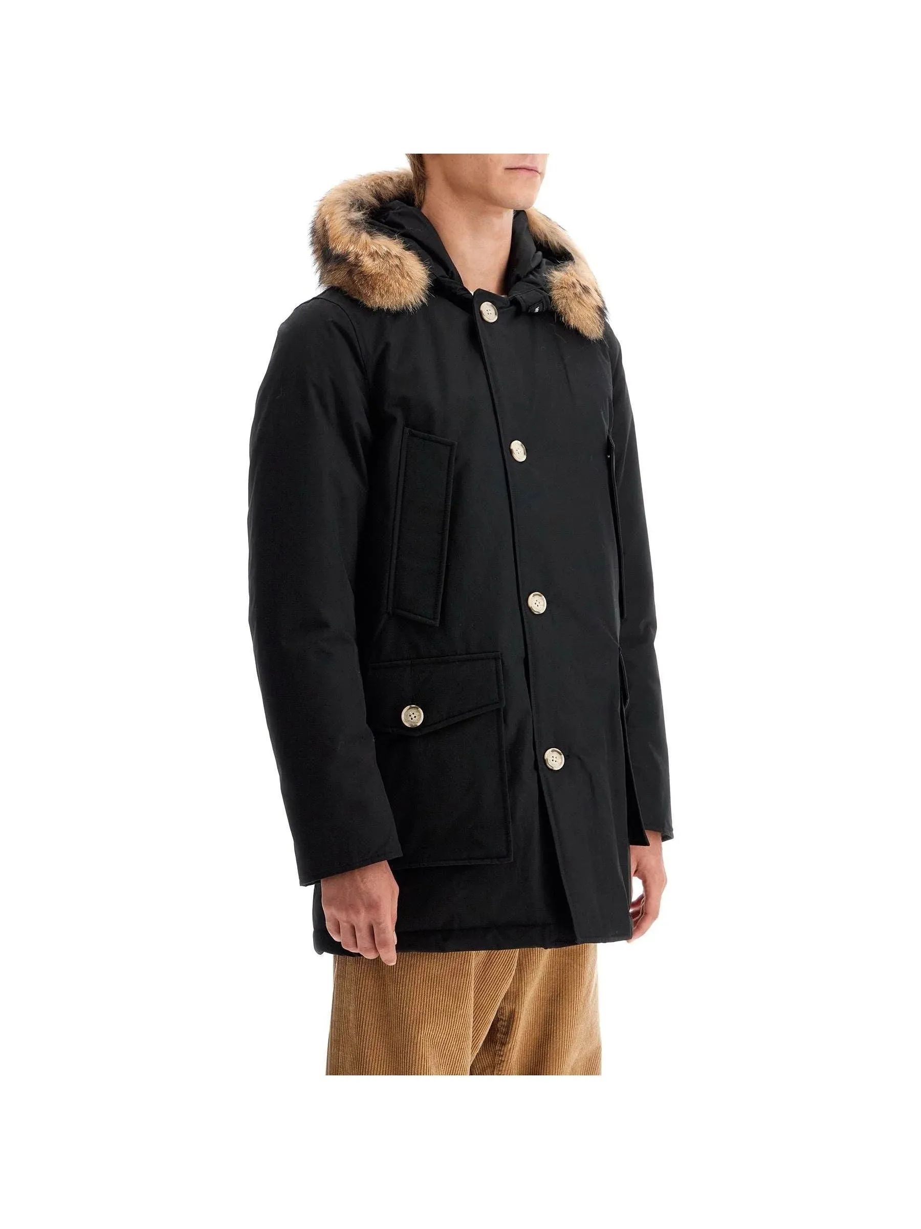 Arctic Fur-Trimmed Wool Coat