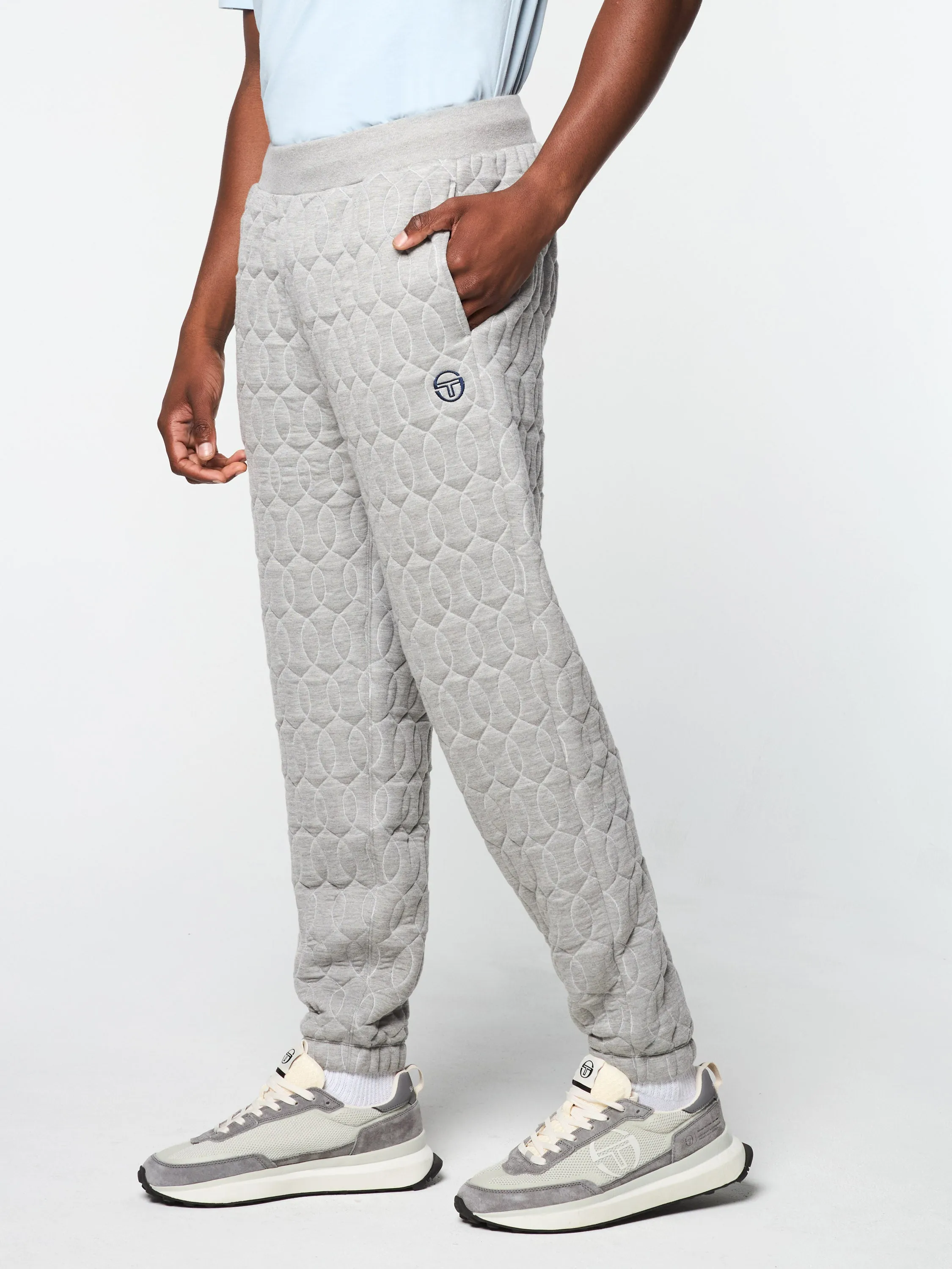 Aversa Quilted Sweatpant- Light Heather Grey