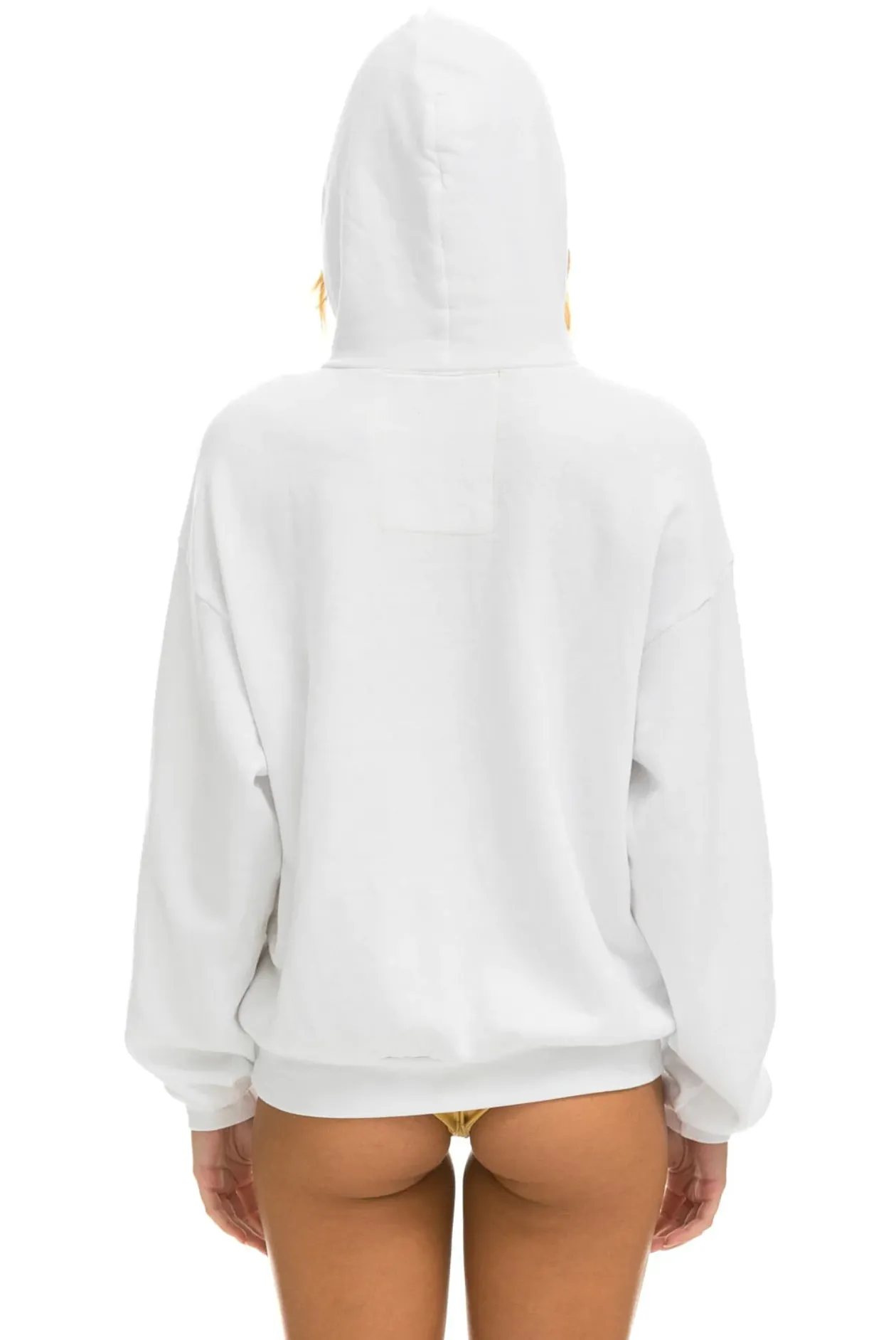 AVIATOR NATION LOCALS ONLY RELAXED UNISEX PULLOVER HOODIE -WHITE