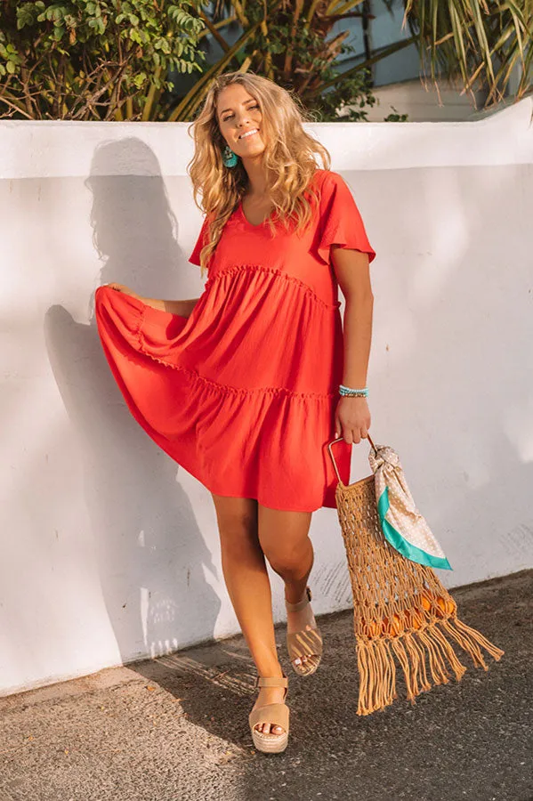 Bali Daydream Babydoll Dress In Coral