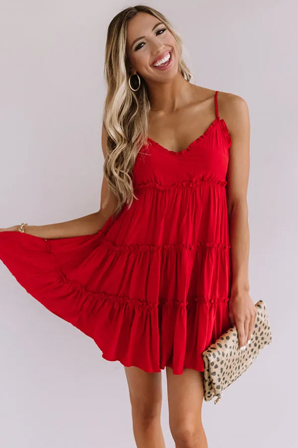 Bellini's In Bahama Babydoll Dress in Red