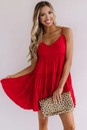 Bellini's In Bahama Babydoll Dress in Red