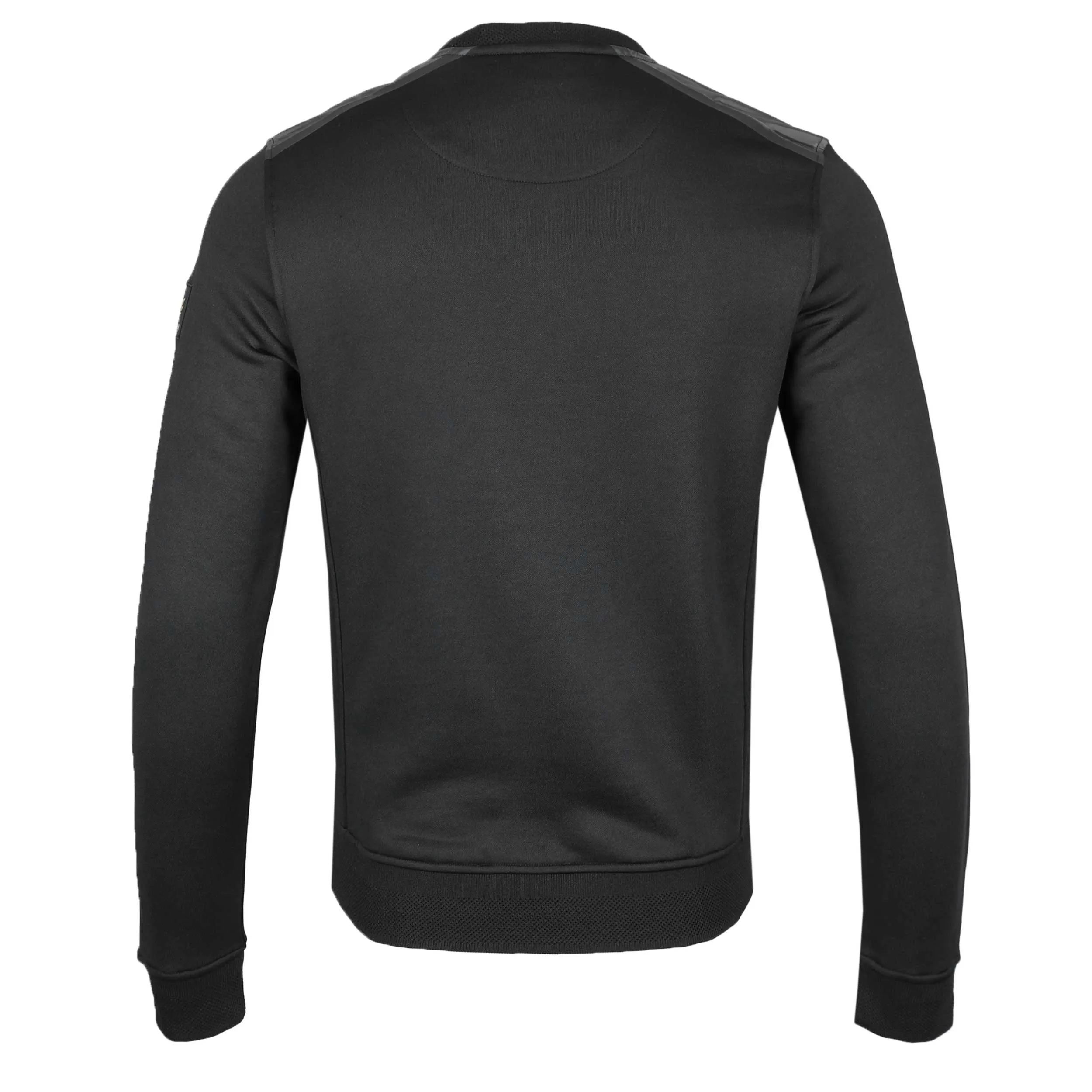 Belstaff Overlay Crew Neck Sweat Top in Black