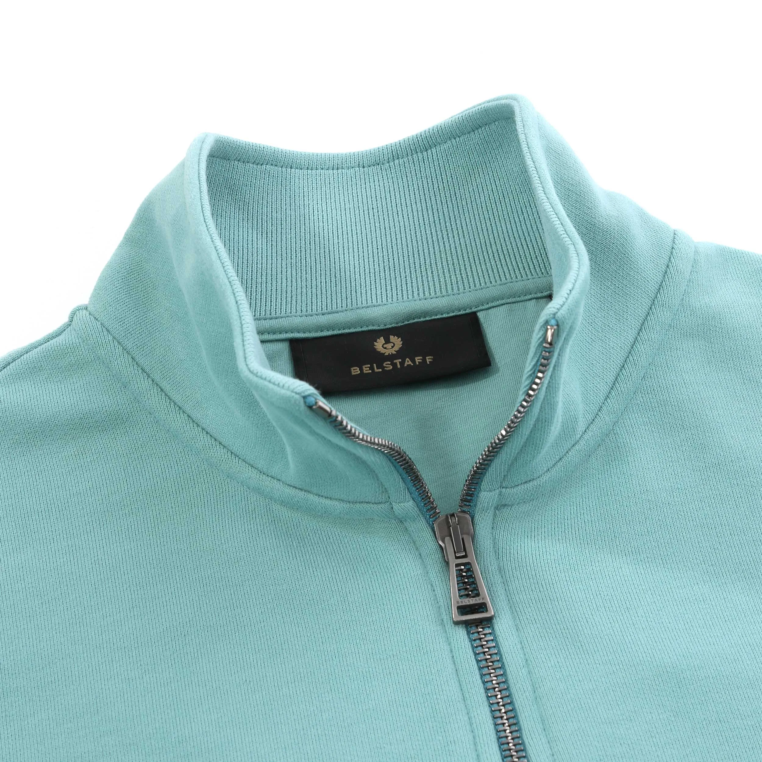 Belstaff Quarter Zip Sweat Top in Oil Blue