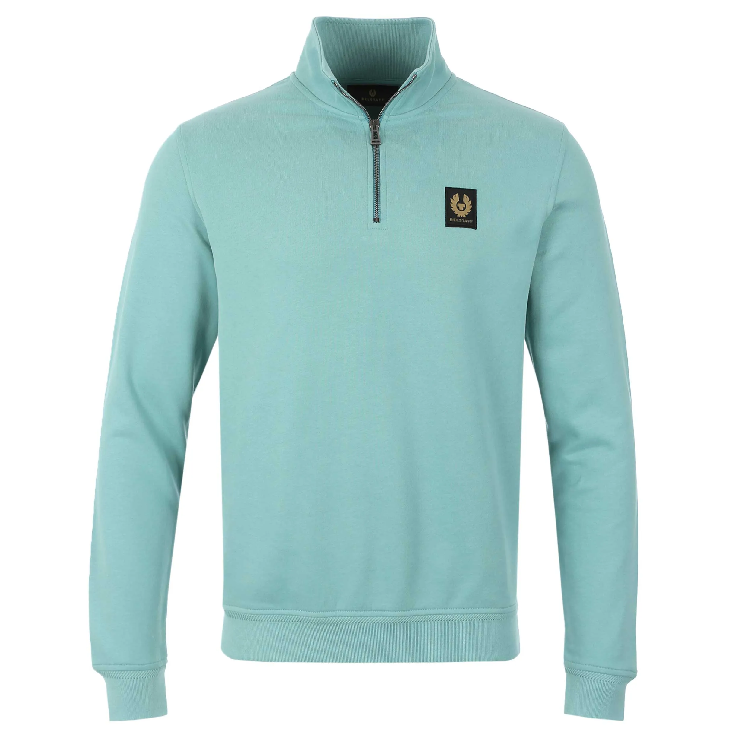 Belstaff Quarter Zip Sweat Top in Oil Blue