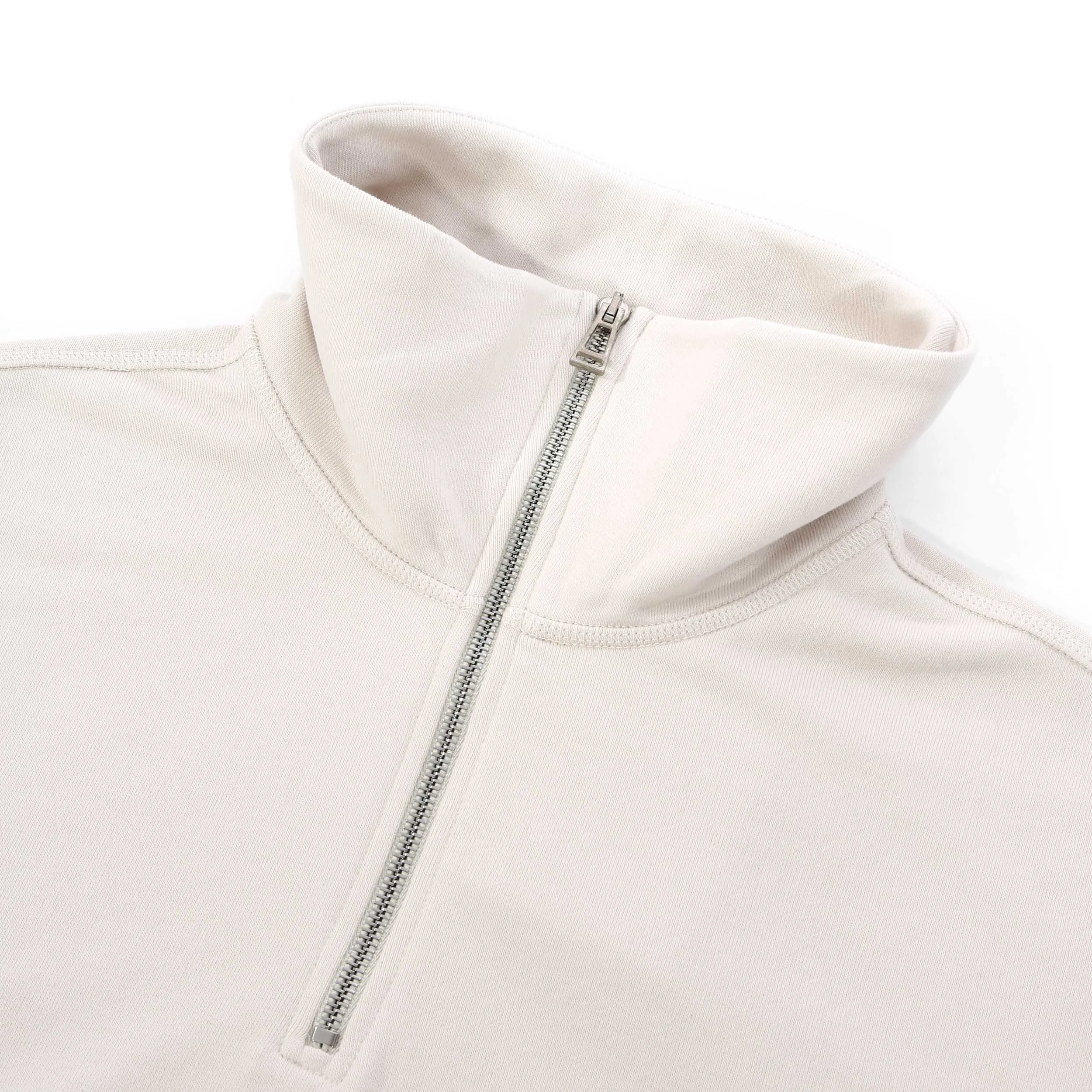 Belstaff Signature Quarter Zip Ladies Sweatshirt in Moonbeam