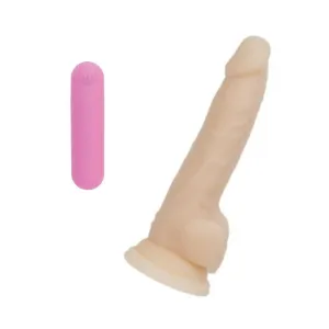 BMS Naked Addiction Dual-Density Dildo & Essential Bullet PowerBullet Vibrator Bundle