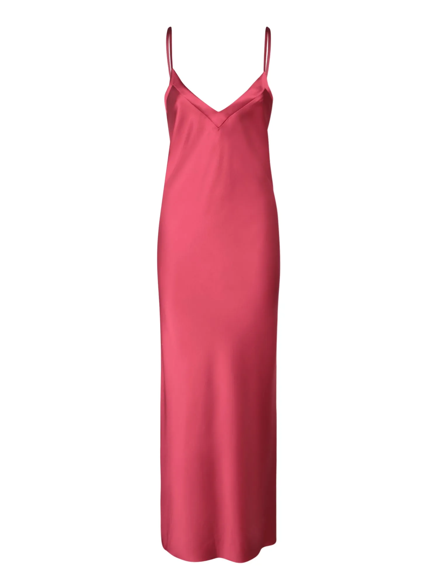 Bordeaux Satin Long Slip Dress