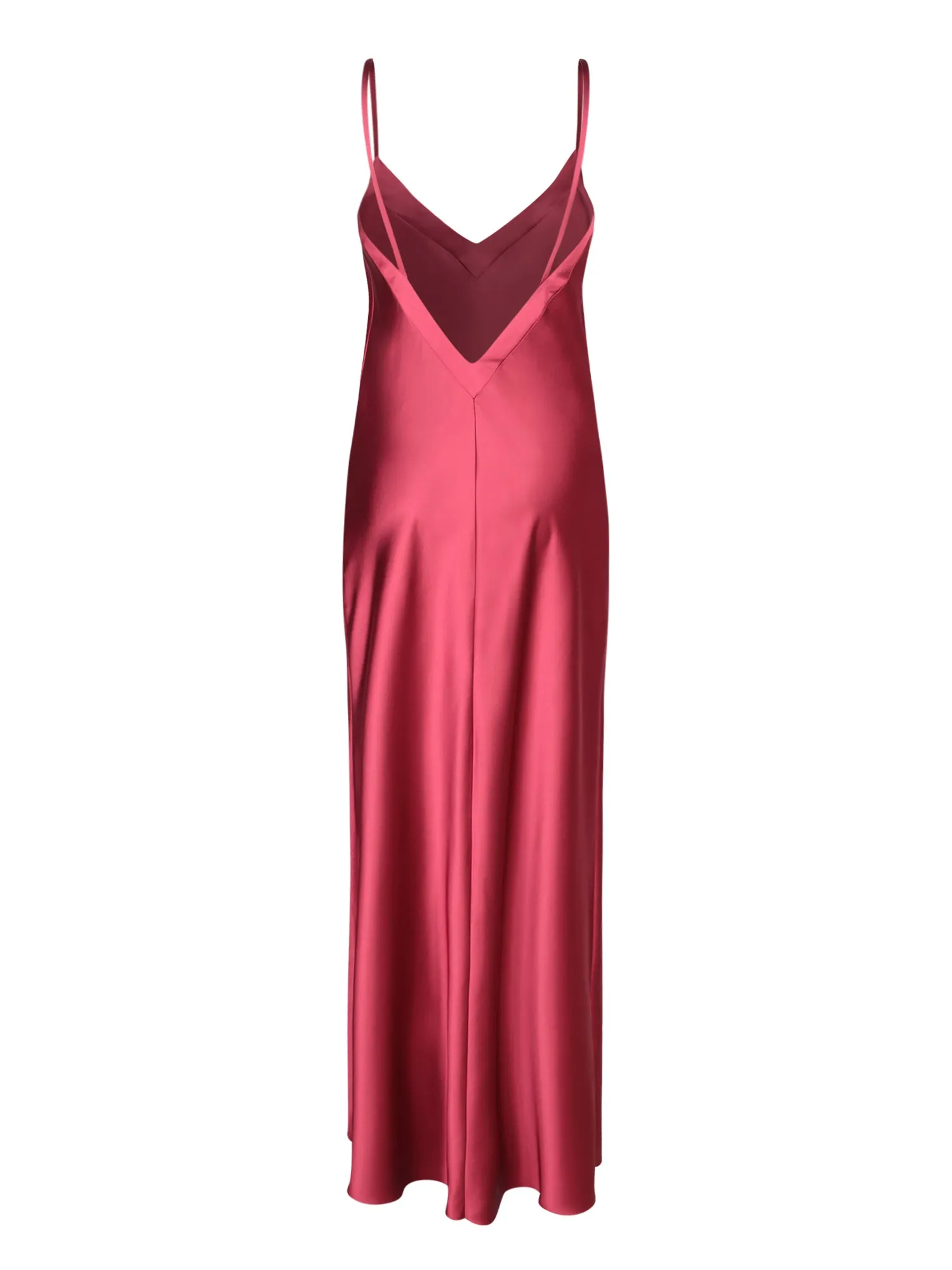 Bordeaux Satin Long Slip Dress