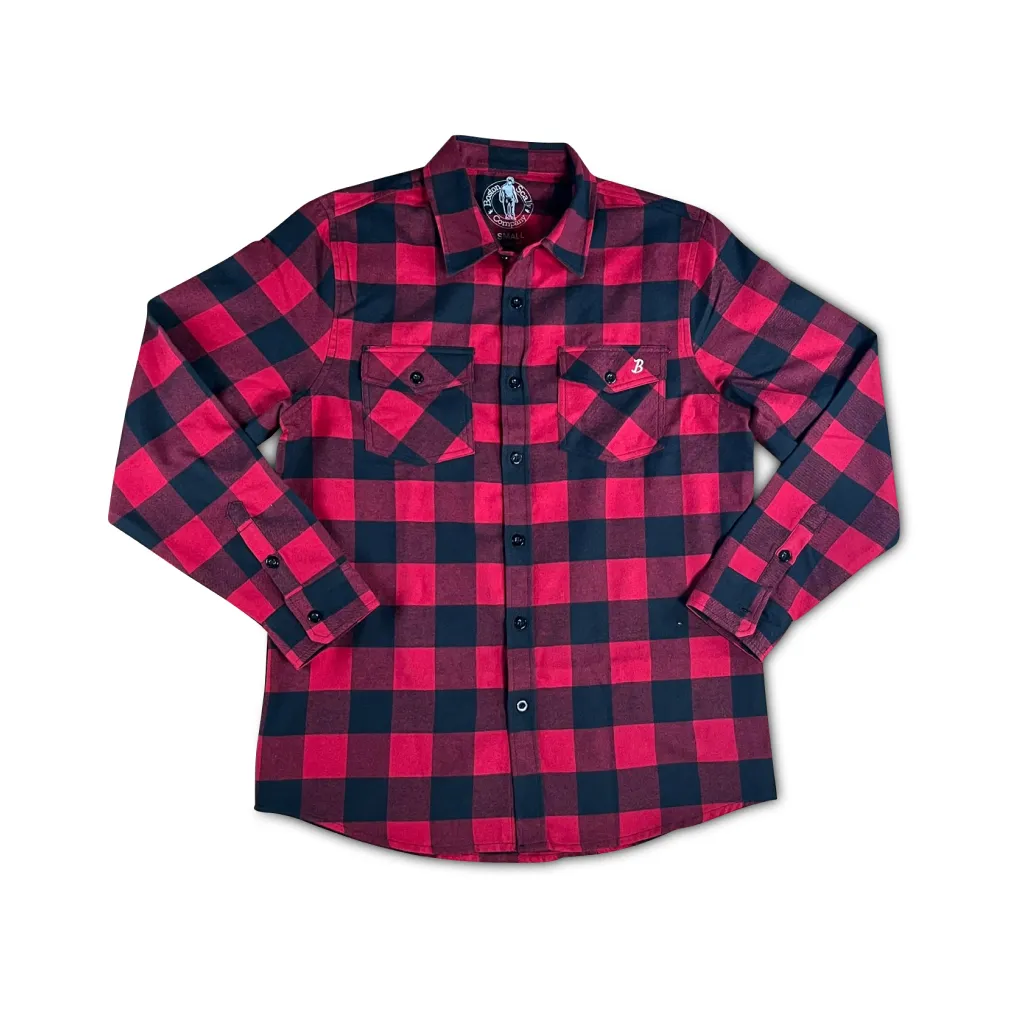 Boston Scally The Flannel - Black & Red Plaid