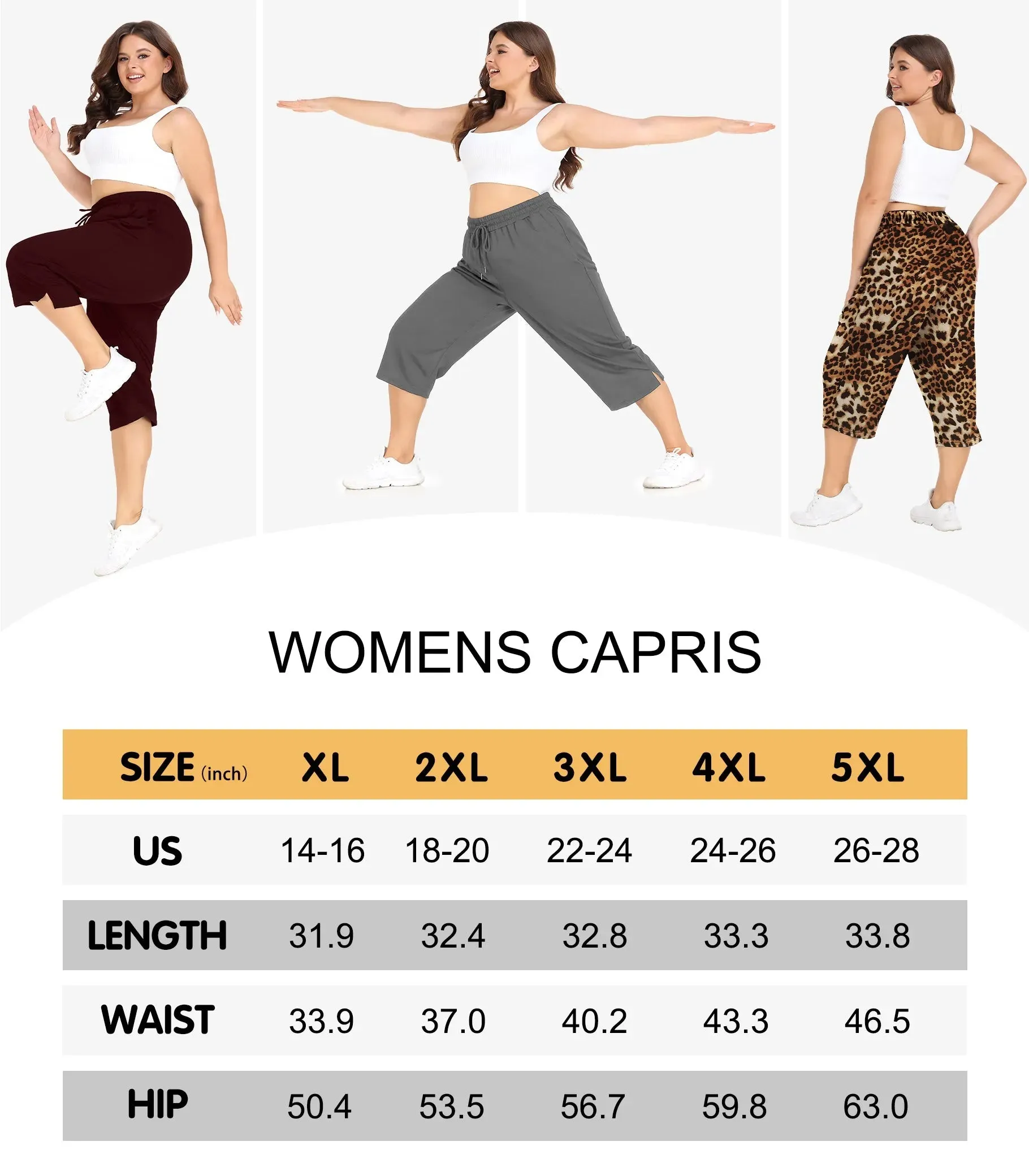 Capri High Waist Pockets Workout Capri  Sweatpants