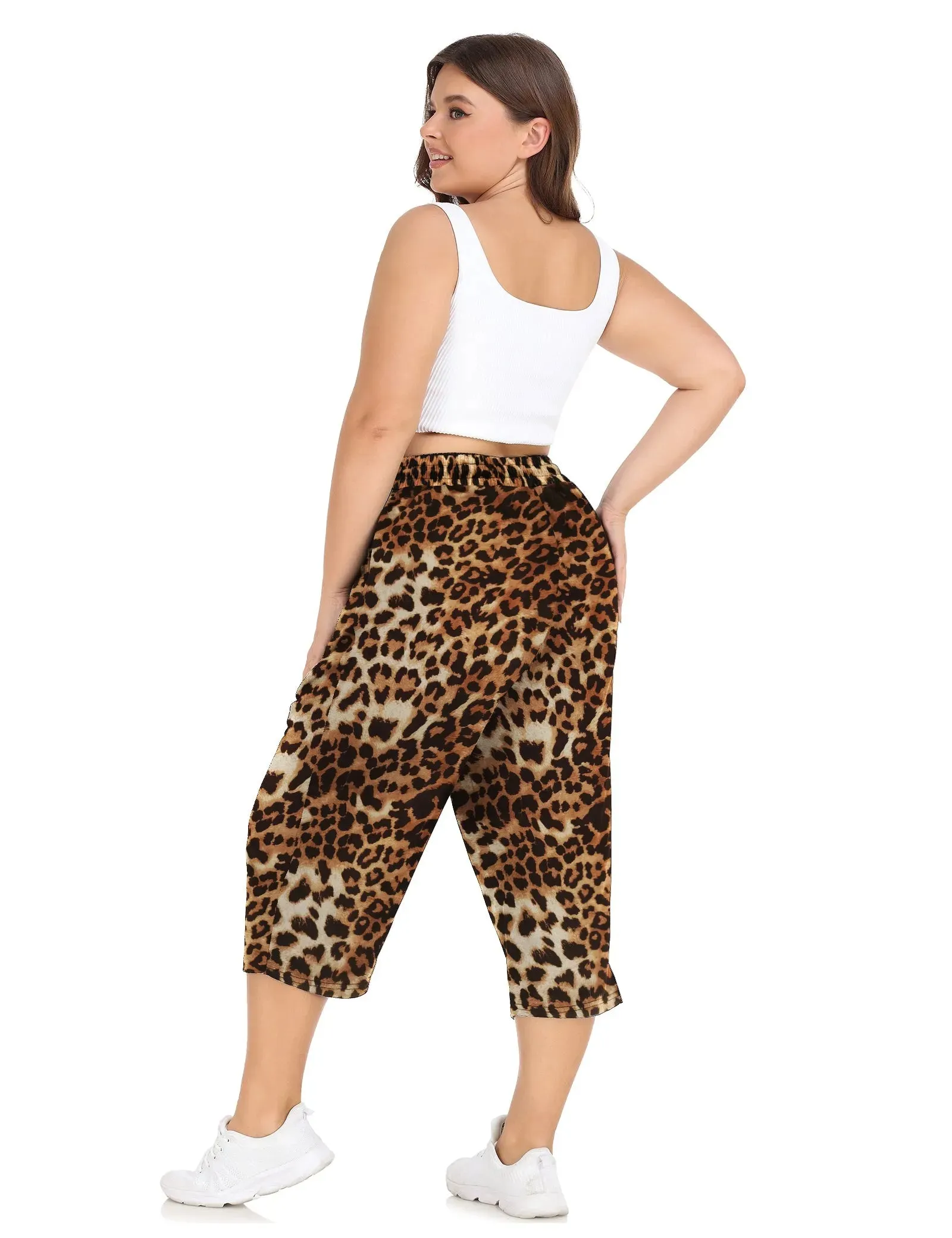 Capri High Waist Pockets Workout Capri  Sweatpants