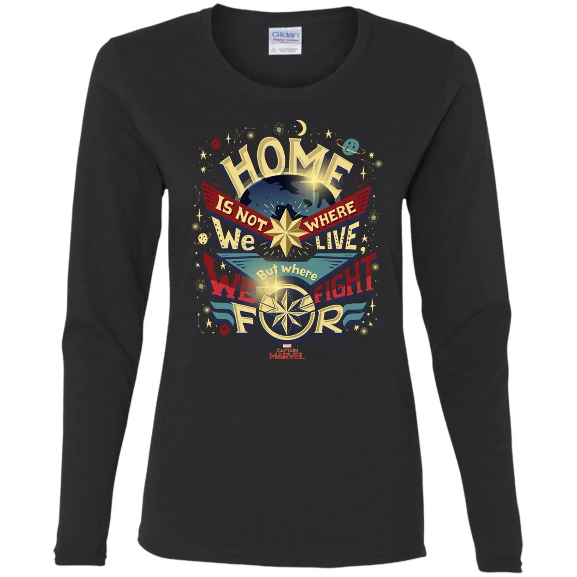 Captain Marvel Home Is What We Fight For Women Long Sleeve Shirt