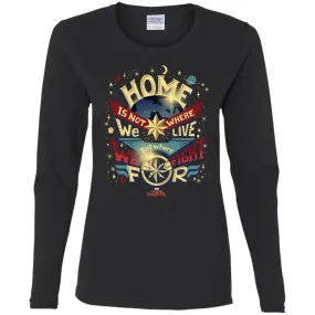 Captain Marvel Home Is What We Fight For Women Long Sleeve Shirt