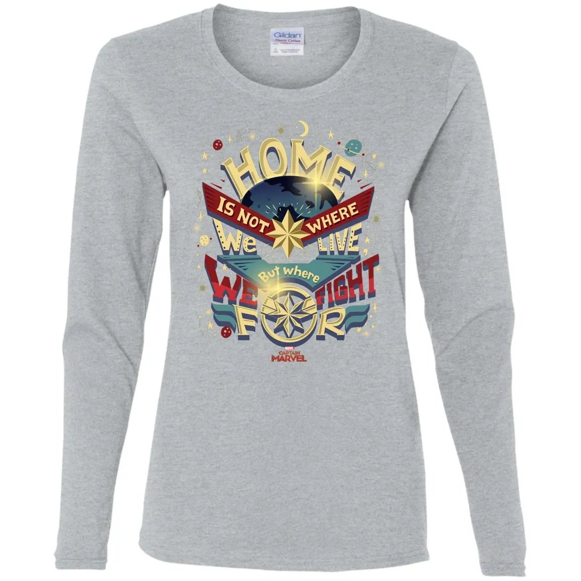 Captain Marvel Home Is What We Fight For Women Long Sleeve Shirt