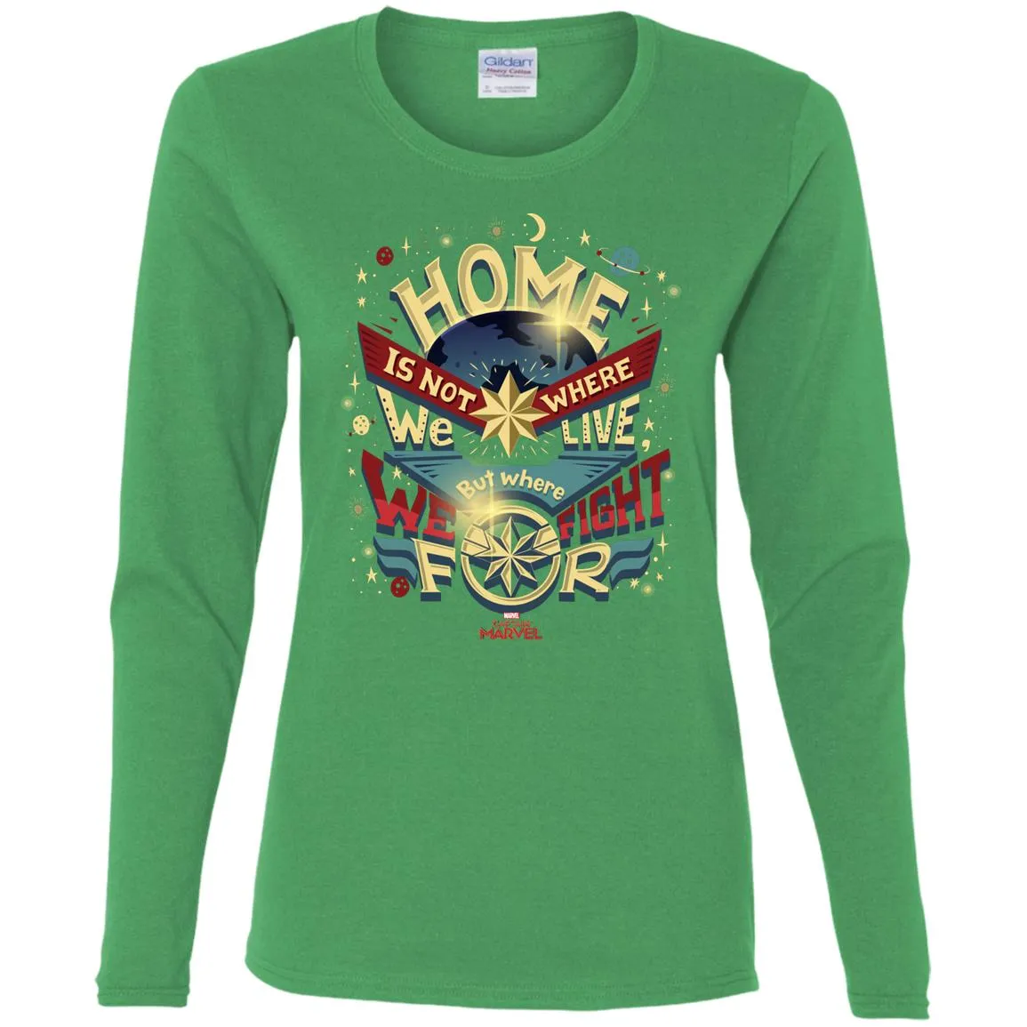 Captain Marvel Home Is What We Fight For Women Long Sleeve Shirt