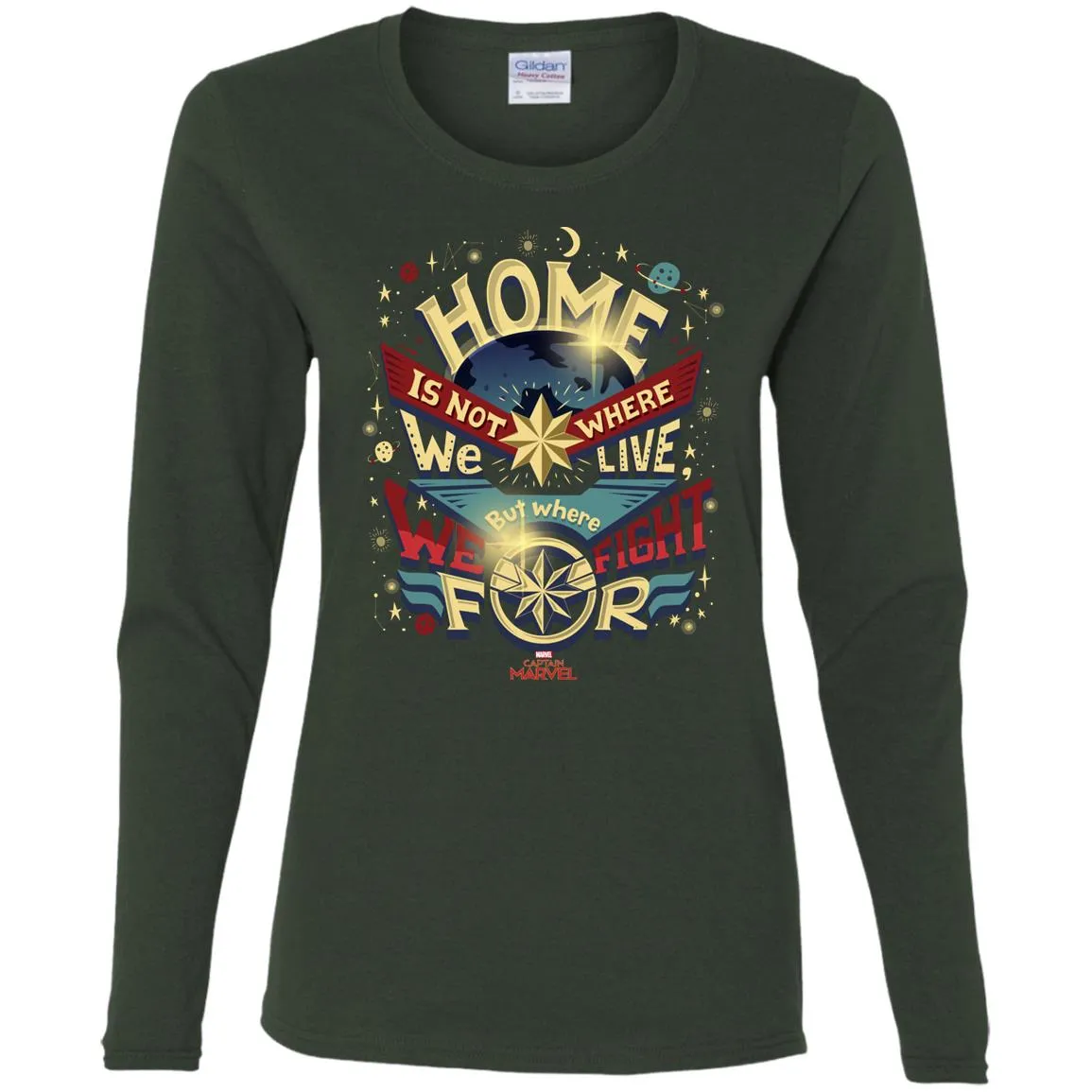 Captain Marvel Home Is What We Fight For Women Long Sleeve Shirt