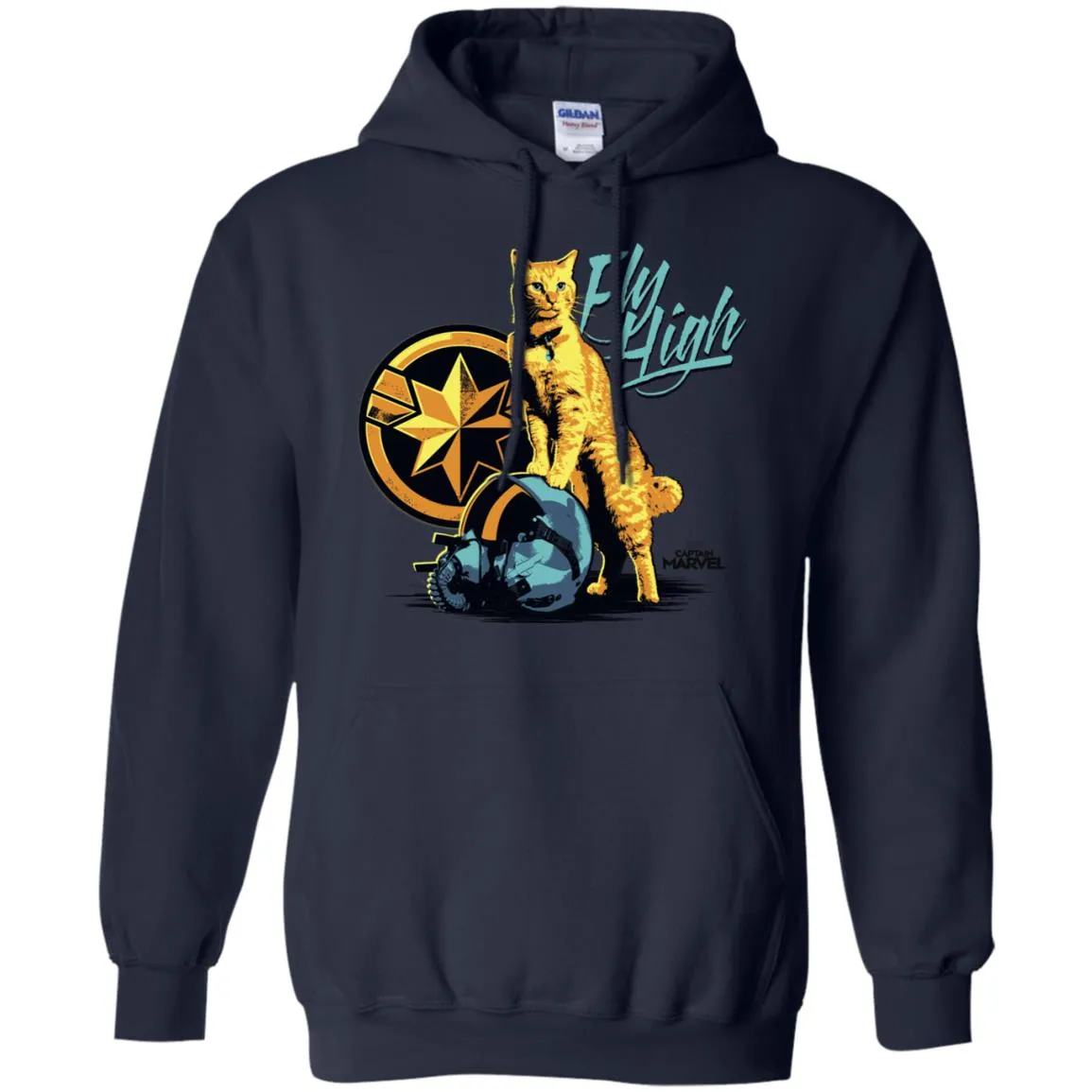 Captain Marvel Symbol Goose Fly High Pullover Hoodie Sweatshirt