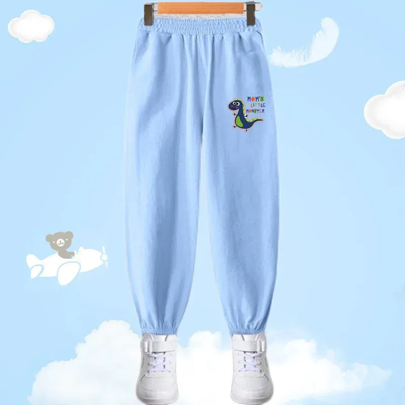 Children Summer Cool Trousers Kids Long Harem Pants Boys Sweatpants Toddler Bottom Baby Girls Anti-mosquito Pants 3-14 Y