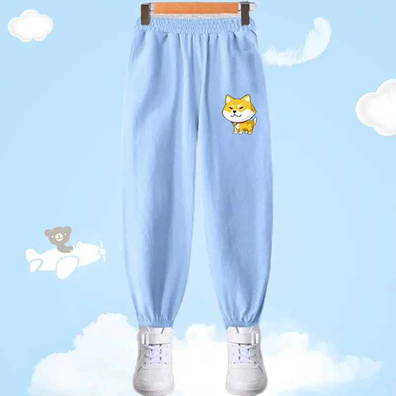 Children Summer Cool Trousers Kids Long Harem Pants Boys Sweatpants Toddler Bottom Baby Girls Anti-mosquito Pants 3-14 Y