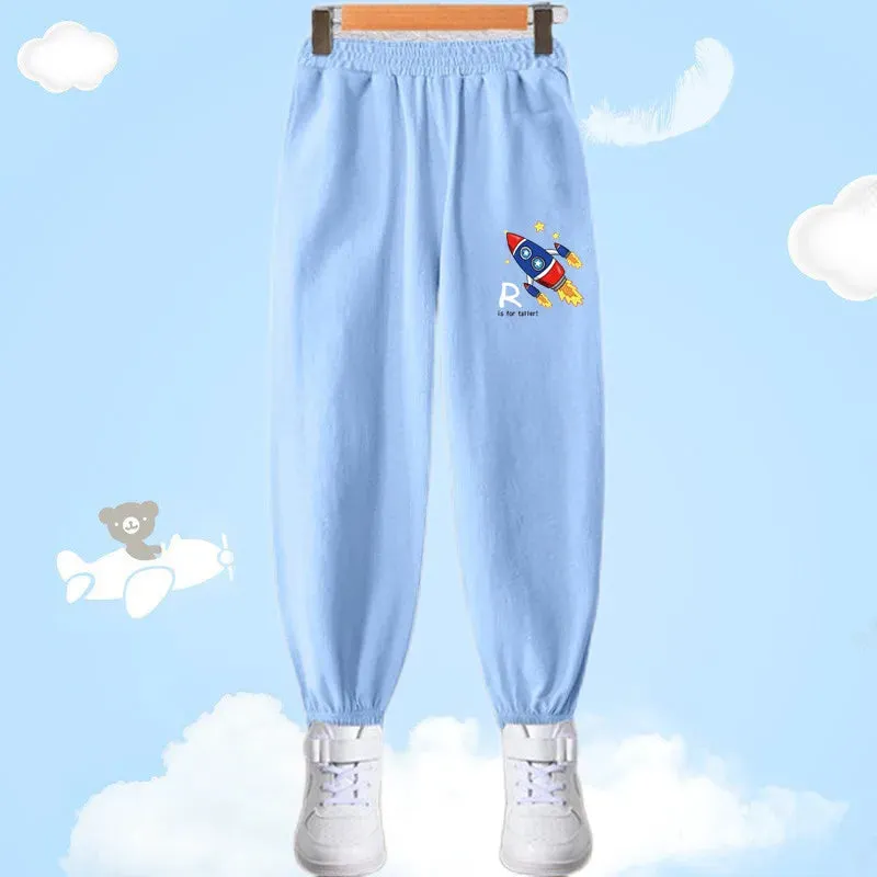 Children Summer Cool Trousers Kids Long Harem Pants Boys Sweatpants Toddler Bottom Baby Girls Anti-mosquito Pants 3-14 Y