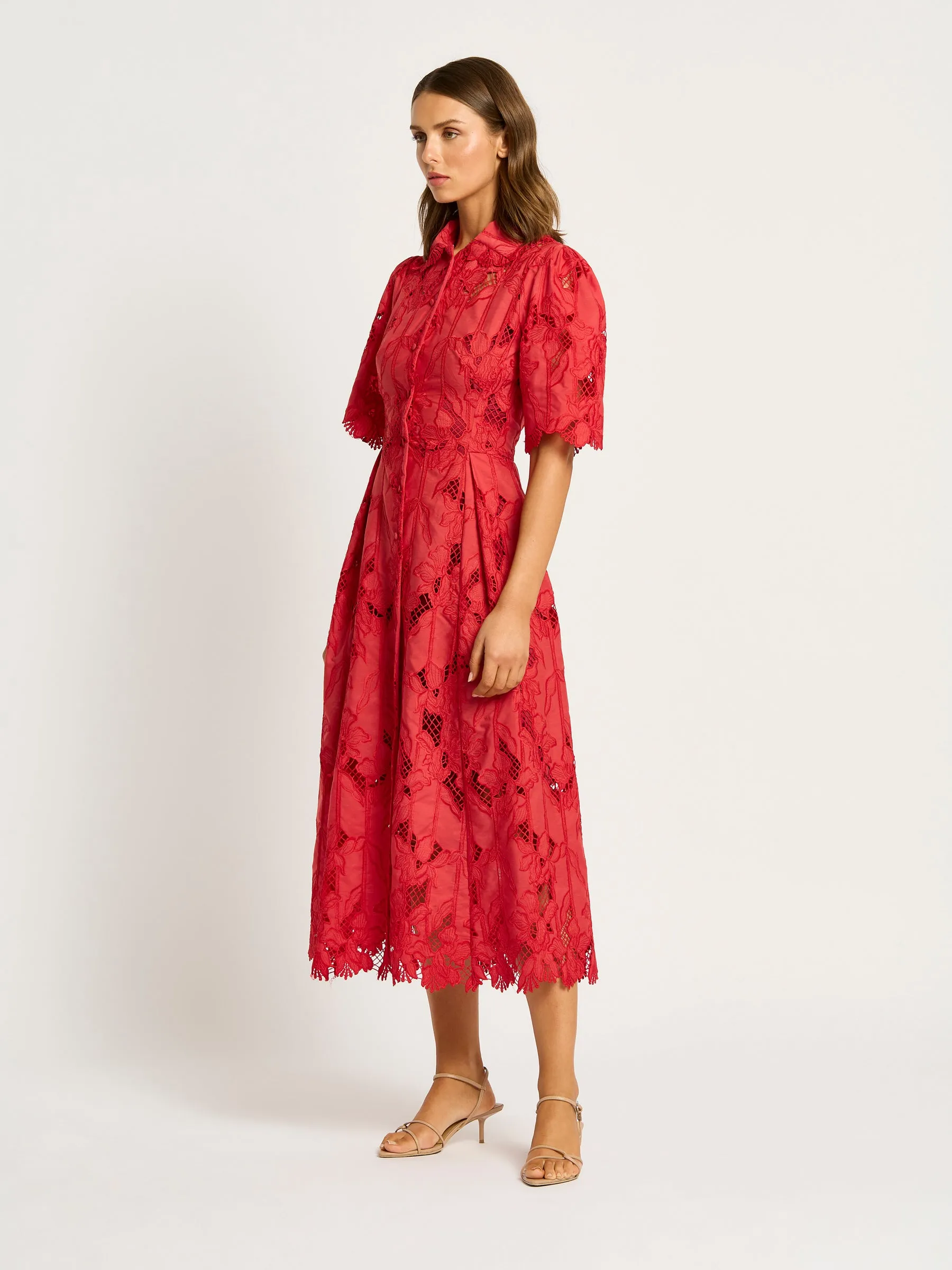 Chloe Shirt Dress - Red